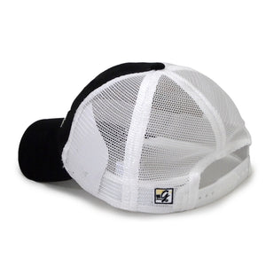 Soft Mesh Trucker Hat, Black/White (F23)