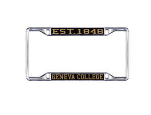 EST. 1848 License Plate Frame, Black/Gold