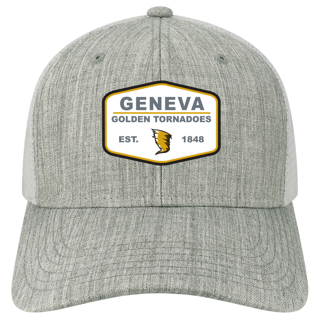 Mid-Pro Snapback Trucker Cap, Melange Grey/White (F24)