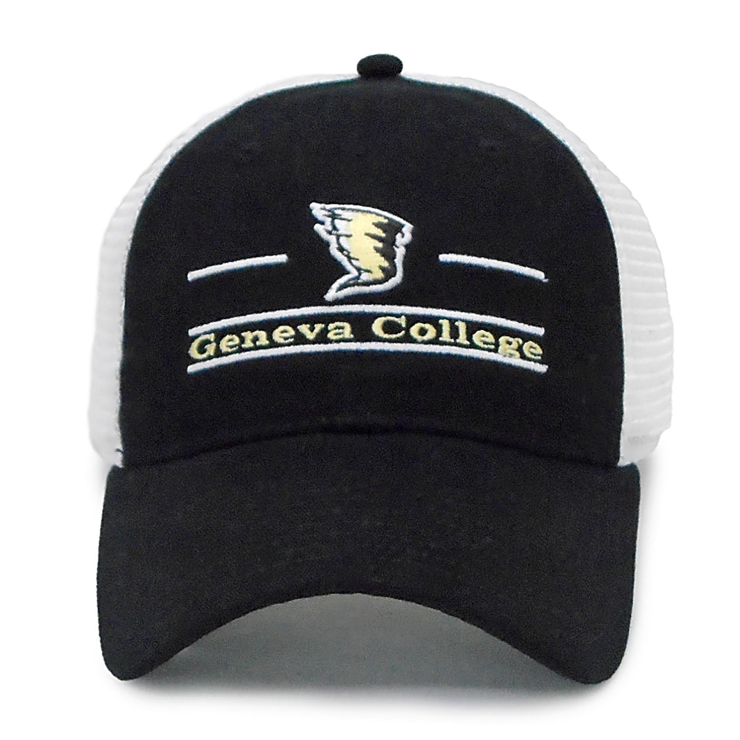 Soft Mesh Trucker Hat, Black/White (F23)