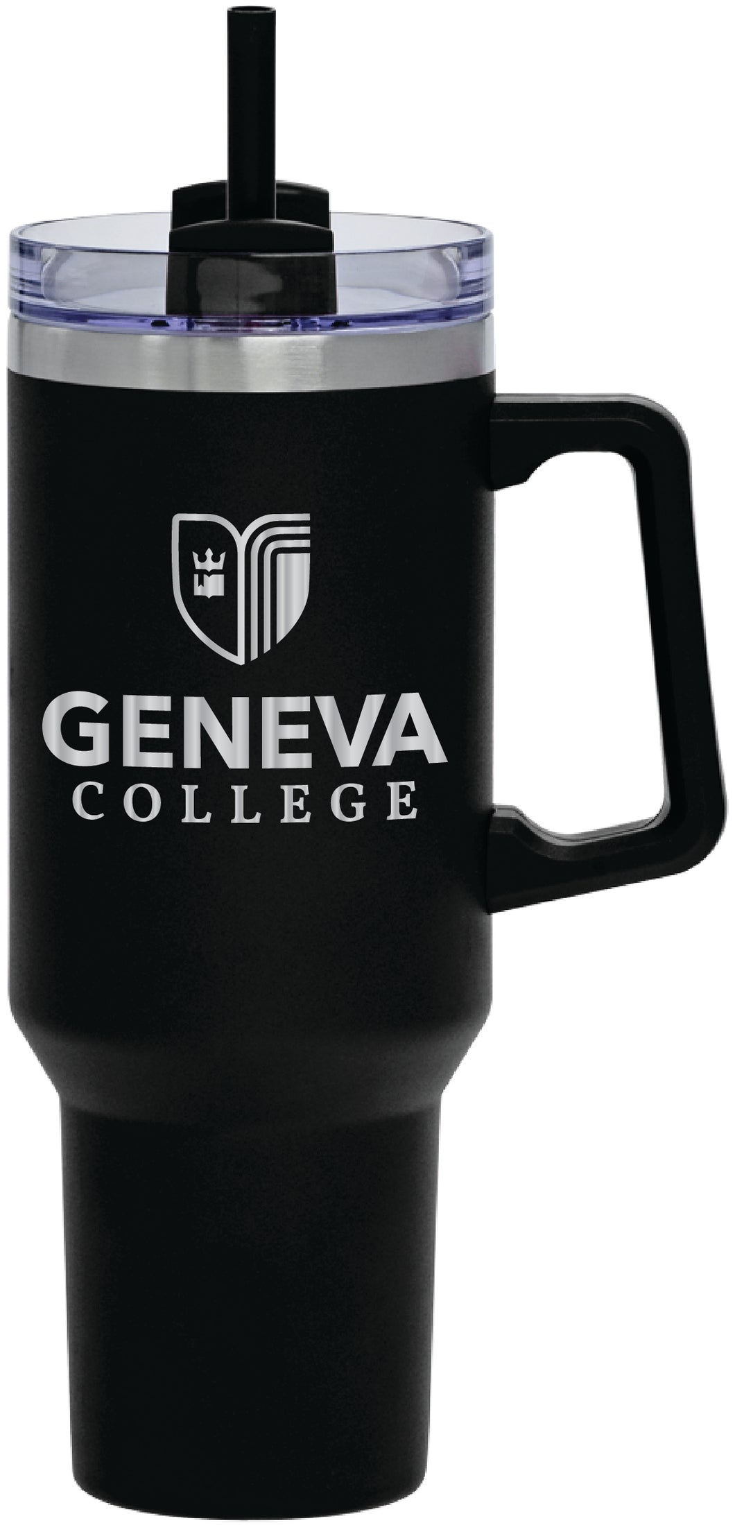 40oz. Handled Stainless Steel Travel Mug, Black