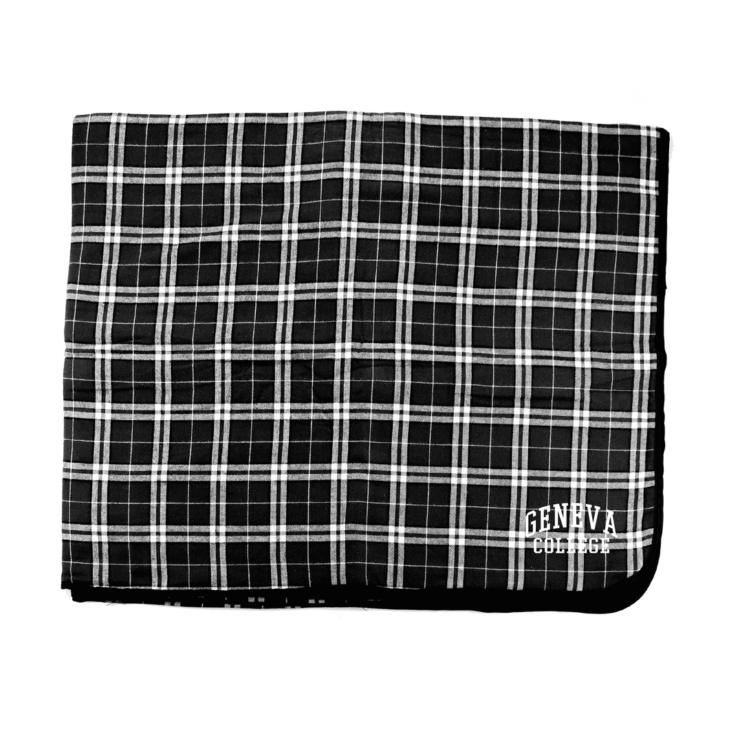 Premium Flannel Blanket, Black/White Plaid (F23)