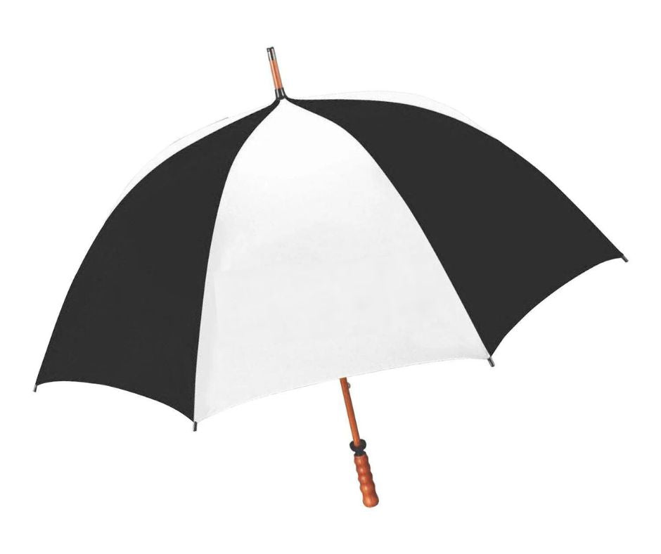 The Eagle Wood Shaft Golf Umbrella | White/Black