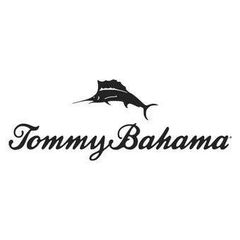 Tommy Bahama logo with a marlin illustration on a white background